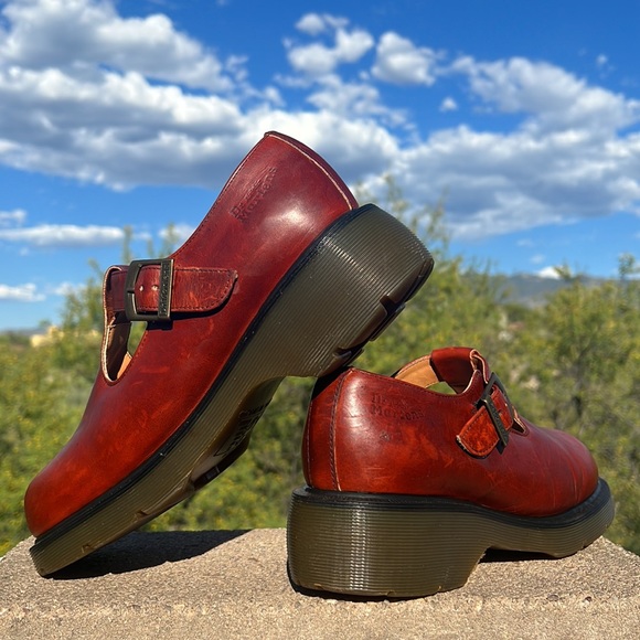 🏴󠁧󠁢󠁥󠁮󠁧󠁿 Vintage Dr. Martens MIE Platform T-Strap Chunky Mary Jane UK 8 - Picture 3 of 17